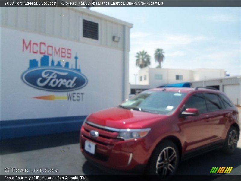 Ruby Red / SEL Appearance Charcoal Black/Gray Alcantara 2013 Ford Edge SEL EcoBoost