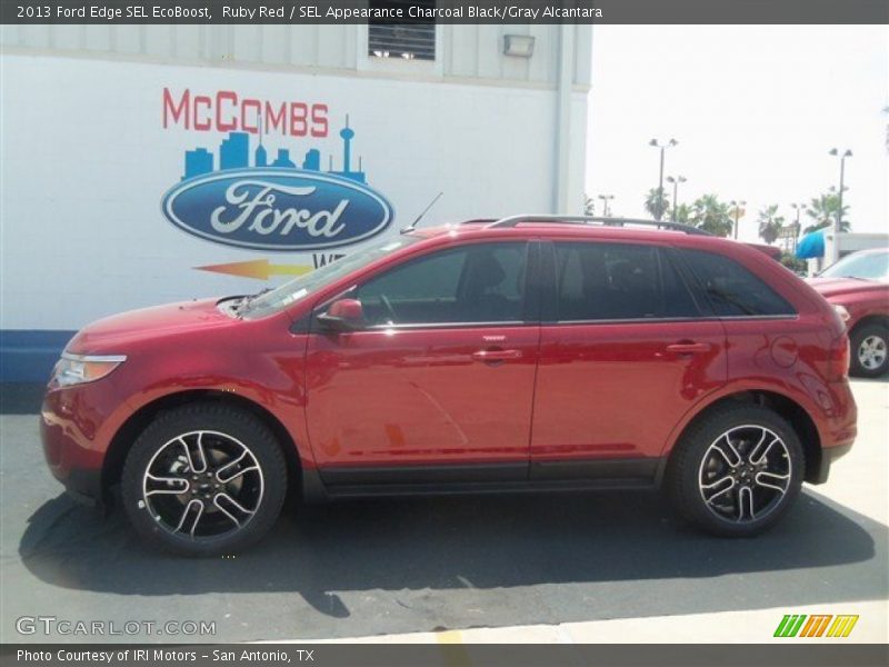 Ruby Red / SEL Appearance Charcoal Black/Gray Alcantara 2013 Ford Edge SEL EcoBoost