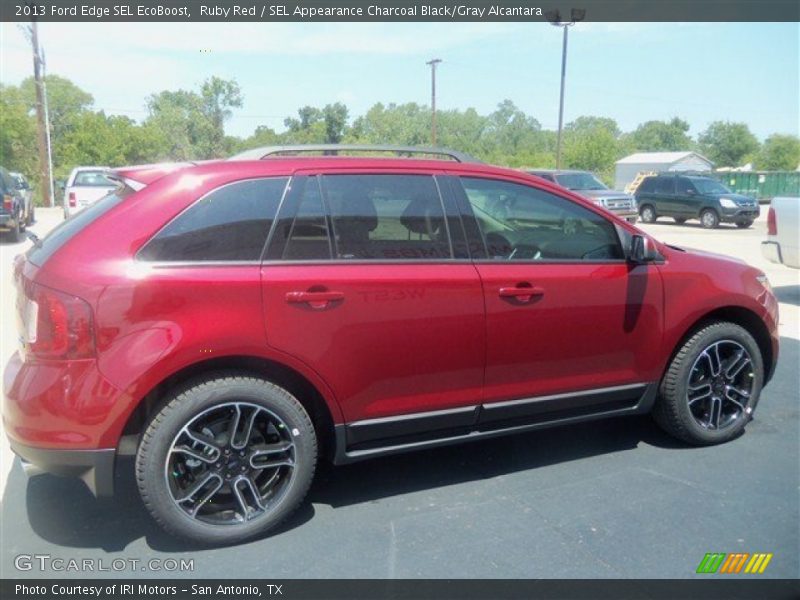 Ruby Red / SEL Appearance Charcoal Black/Gray Alcantara 2013 Ford Edge SEL EcoBoost