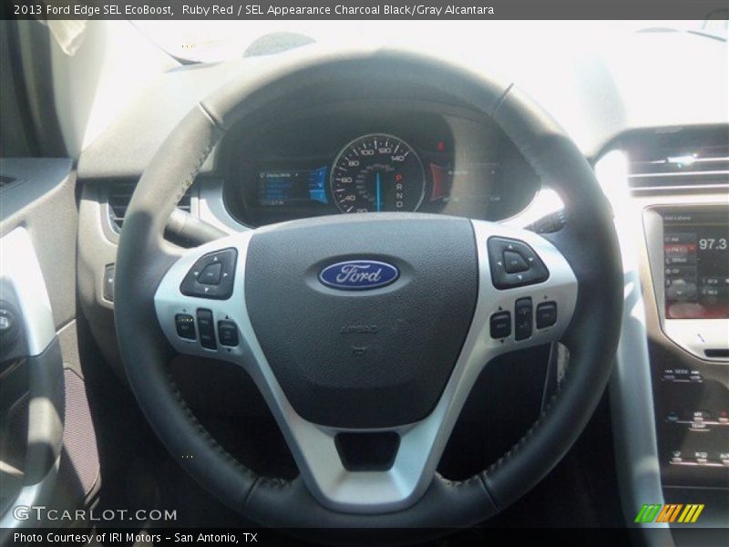 Ruby Red / SEL Appearance Charcoal Black/Gray Alcantara 2013 Ford Edge SEL EcoBoost