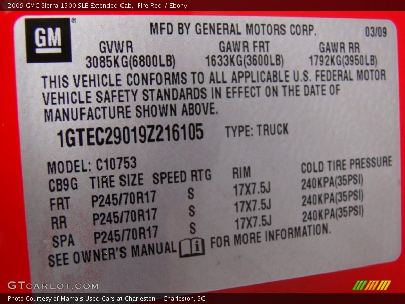 Fire Red / Ebony 2009 GMC Sierra 1500 SLE Extended Cab