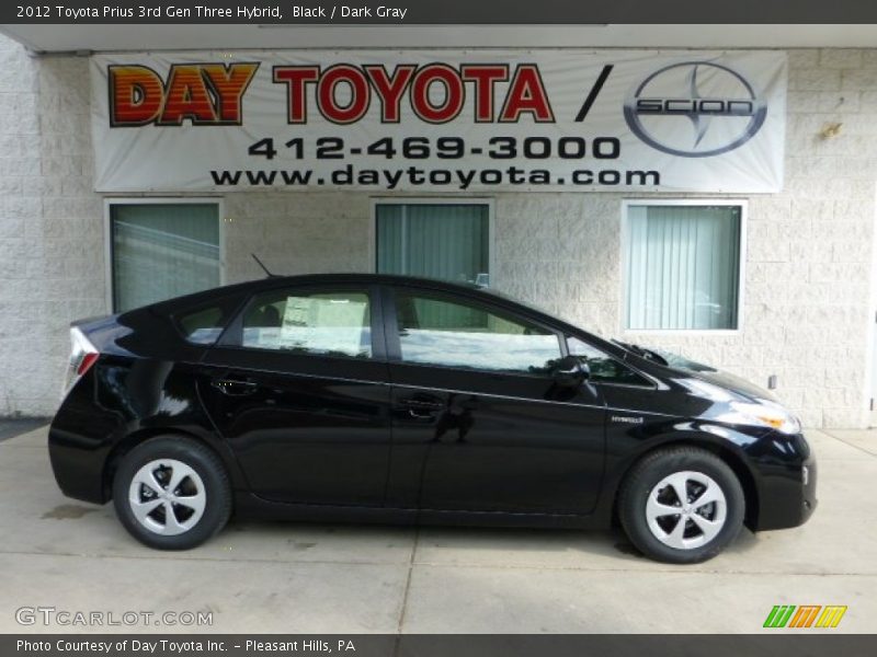 Black / Dark Gray 2012 Toyota Prius 3rd Gen Three Hybrid