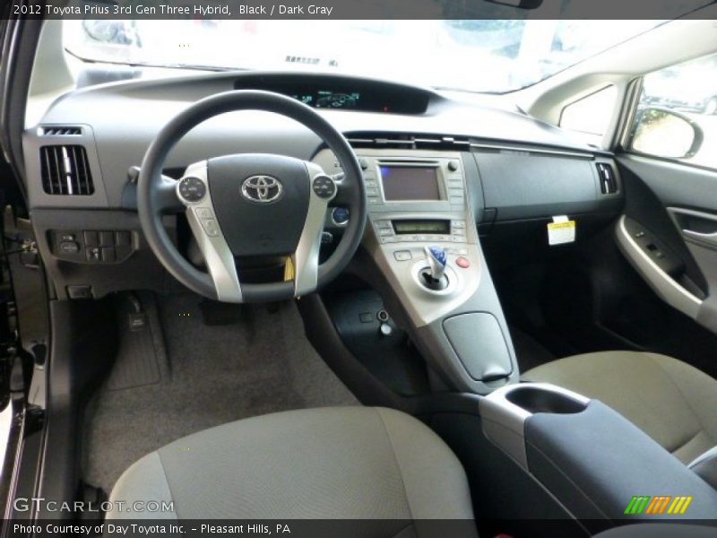 Black / Dark Gray 2012 Toyota Prius 3rd Gen Three Hybrid
