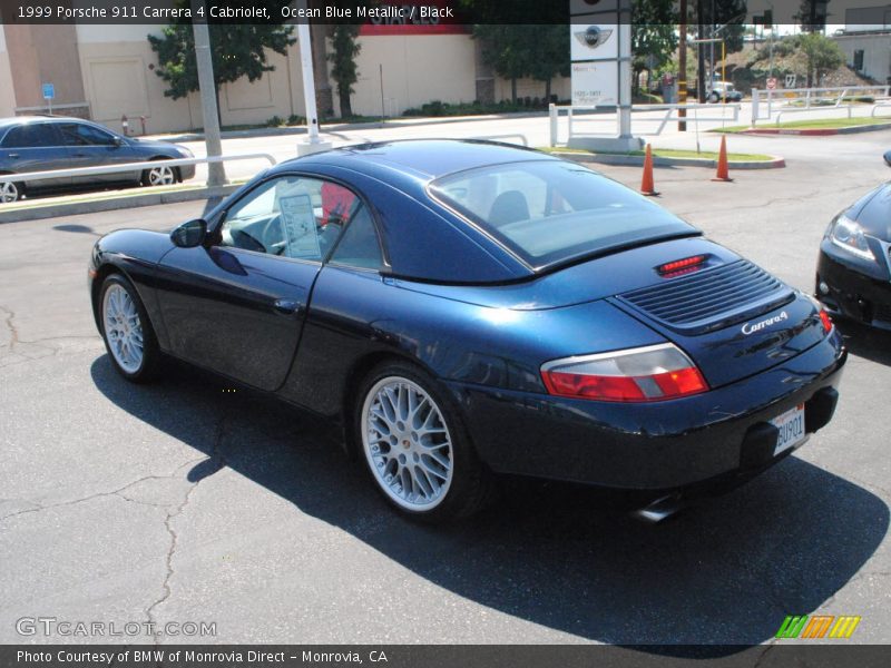 Ocean Blue Metallic / Black 1999 Porsche 911 Carrera 4 Cabriolet