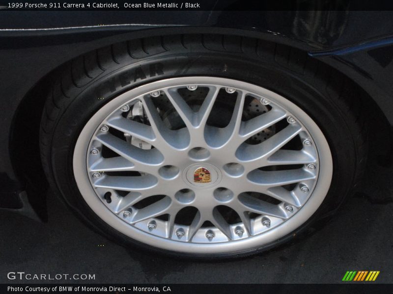 Ocean Blue Metallic / Black 1999 Porsche 911 Carrera 4 Cabriolet