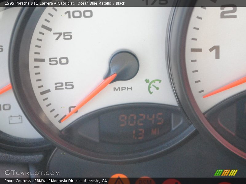 Ocean Blue Metallic / Black 1999 Porsche 911 Carrera 4 Cabriolet