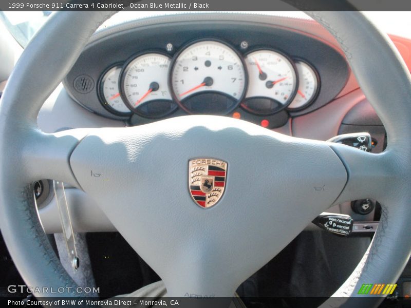 Ocean Blue Metallic / Black 1999 Porsche 911 Carrera 4 Cabriolet