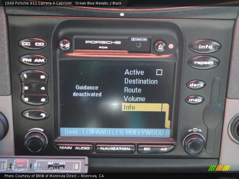 Ocean Blue Metallic / Black 1999 Porsche 911 Carrera 4 Cabriolet