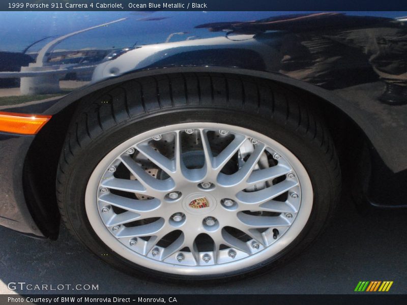 Ocean Blue Metallic / Black 1999 Porsche 911 Carrera 4 Cabriolet
