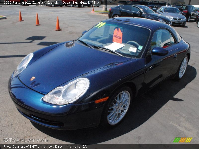 Ocean Blue Metallic / Black 1999 Porsche 911 Carrera 4 Cabriolet