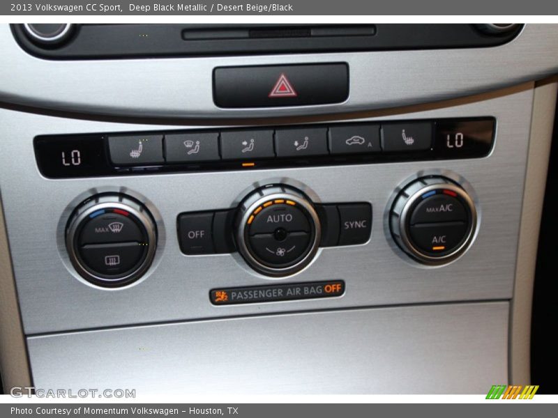 Deep Black Metallic / Desert Beige/Black 2013 Volkswagen CC Sport