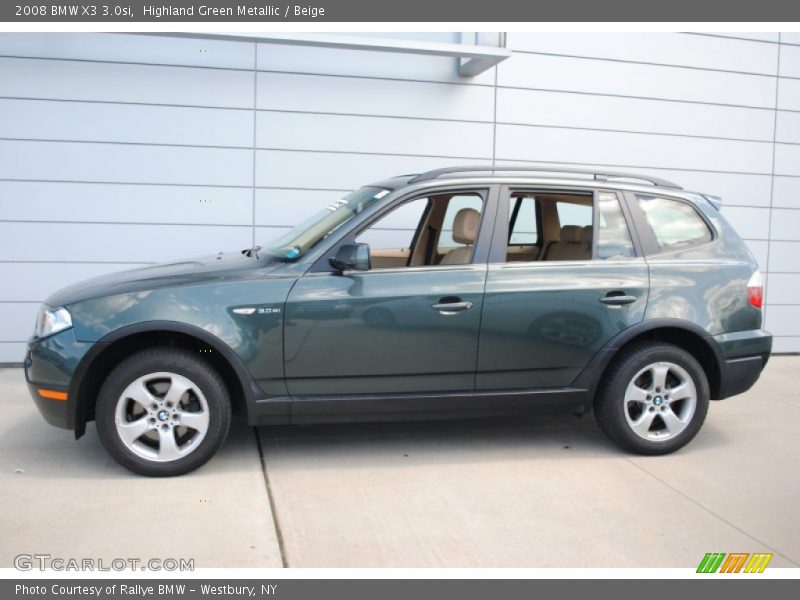 Highland Green Metallic / Beige 2008 BMW X3 3.0si