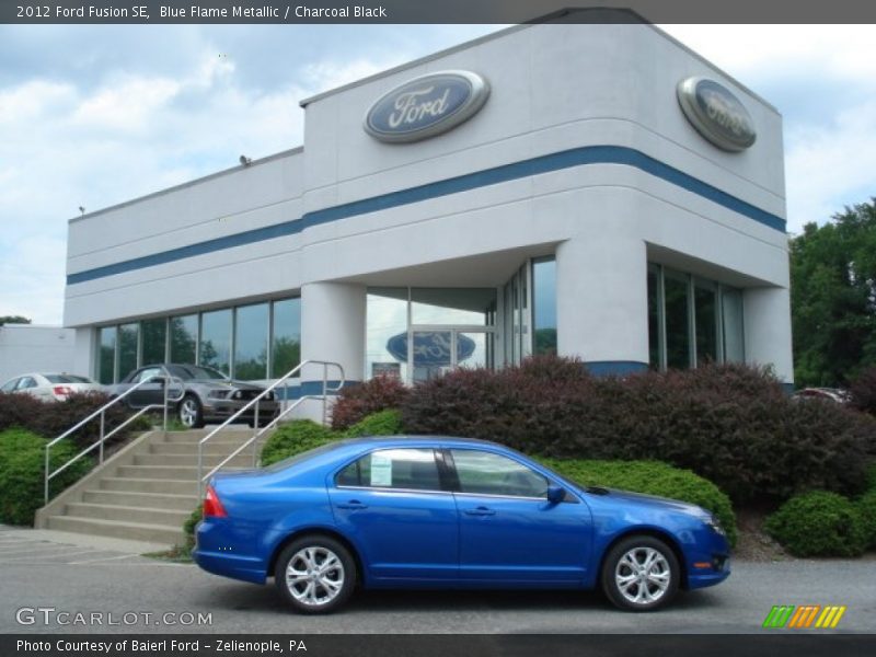 Blue Flame Metallic / Charcoal Black 2012 Ford Fusion SE