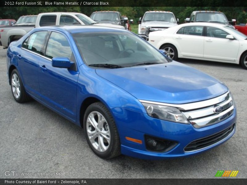Blue Flame Metallic / Charcoal Black 2012 Ford Fusion SE