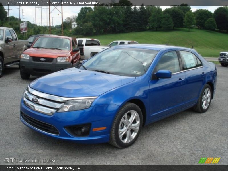 Blue Flame Metallic / Charcoal Black 2012 Ford Fusion SE
