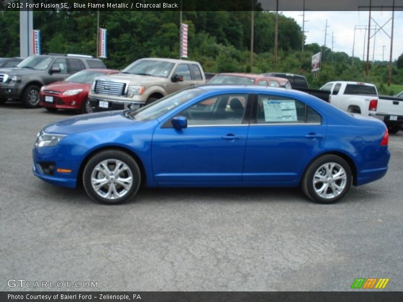 Blue Flame Metallic / Charcoal Black 2012 Ford Fusion SE