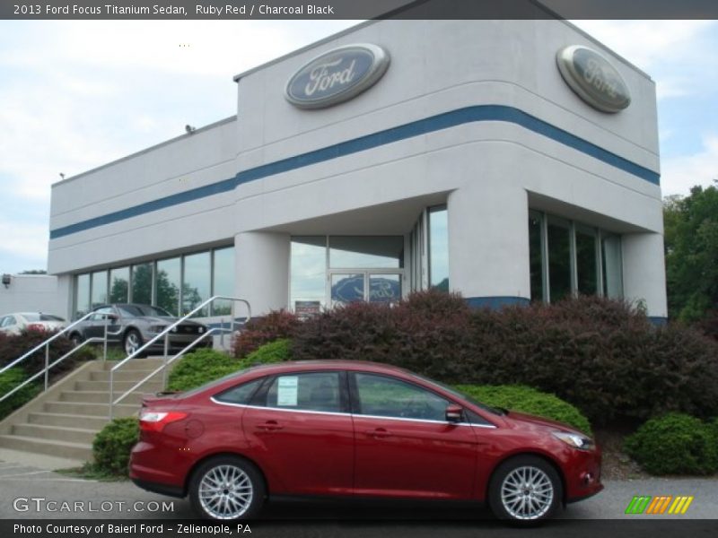 Ruby Red / Charcoal Black 2013 Ford Focus Titanium Sedan