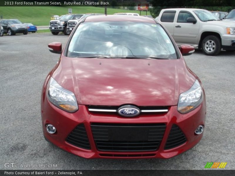 Ruby Red / Charcoal Black 2013 Ford Focus Titanium Sedan