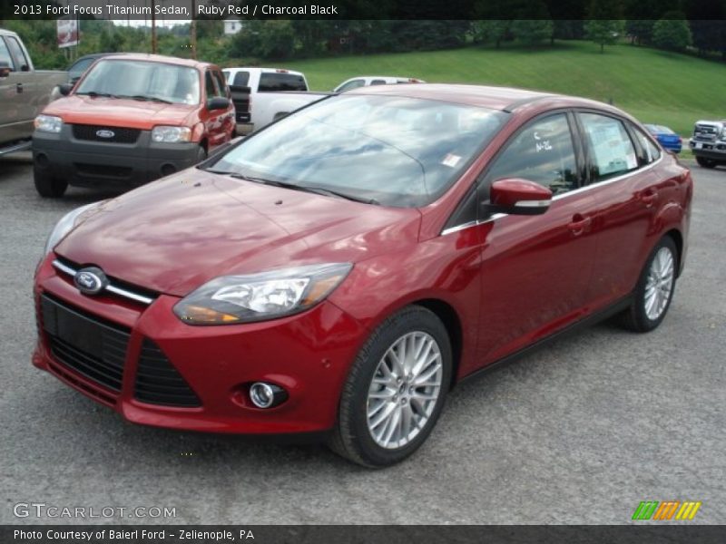 Ruby Red / Charcoal Black 2013 Ford Focus Titanium Sedan