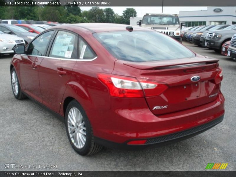 Ruby Red / Charcoal Black 2013 Ford Focus Titanium Sedan