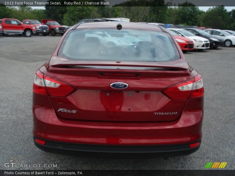 Ruby Red / Charcoal Black 2013 Ford Focus Titanium Sedan