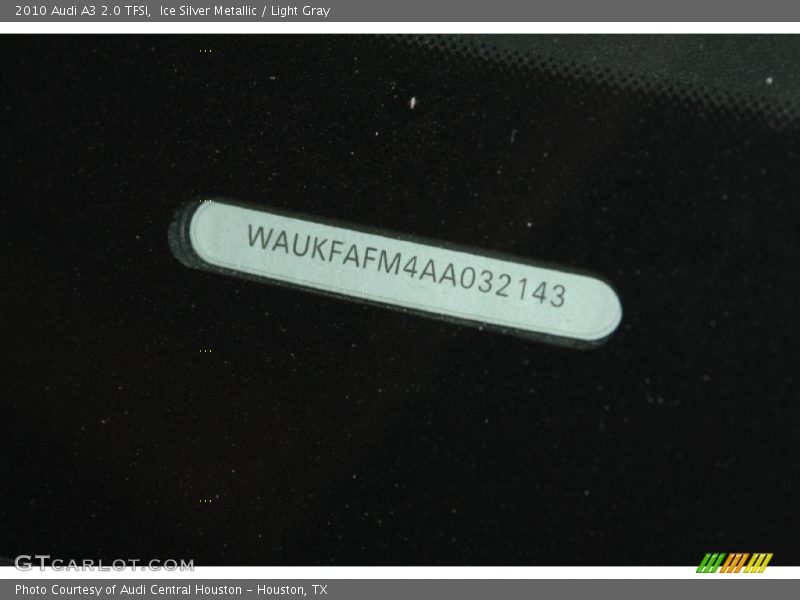 Ice Silver Metallic / Light Gray 2010 Audi A3 2.0 TFSI