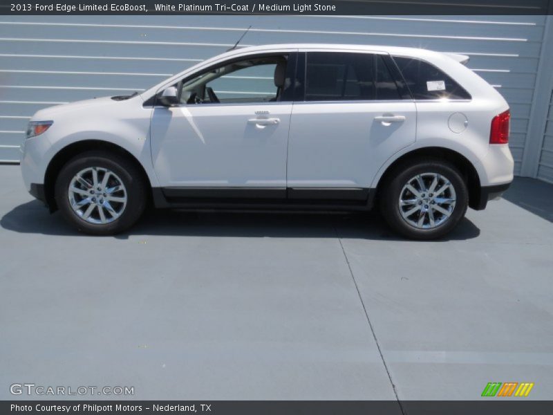 White Platinum Tri-Coat / Medium Light Stone 2013 Ford Edge Limited EcoBoost