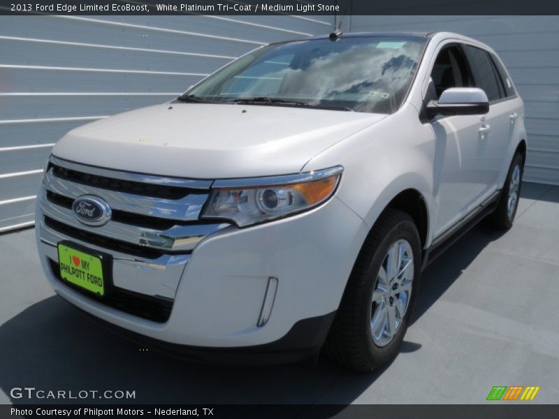 White Platinum Tri-Coat / Medium Light Stone 2013 Ford Edge Limited EcoBoost