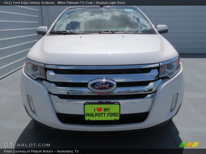White Platinum Tri-Coat / Medium Light Stone 2013 Ford Edge Limited EcoBoost