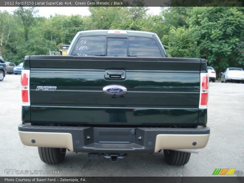 Green Gem Metallic / Black 2012 Ford F150 Lariat SuperCab 4x4