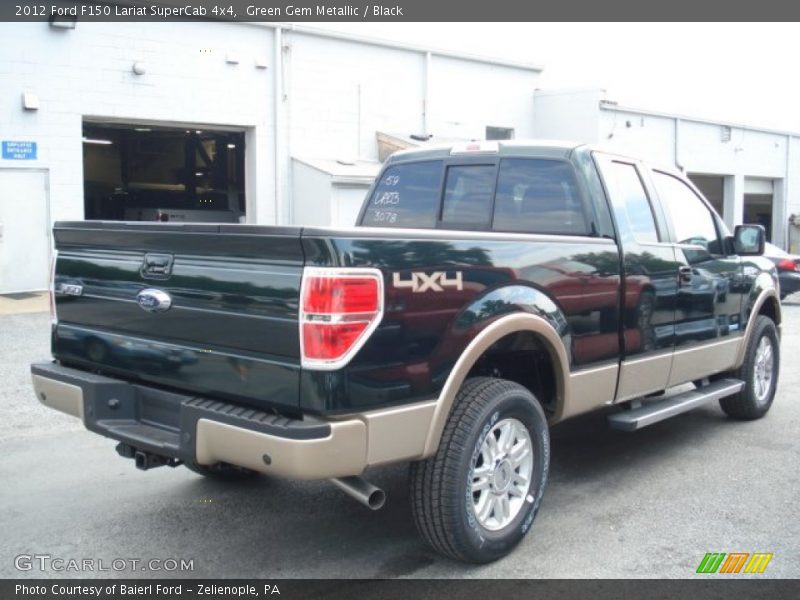 Green Gem Metallic / Black 2012 Ford F150 Lariat SuperCab 4x4