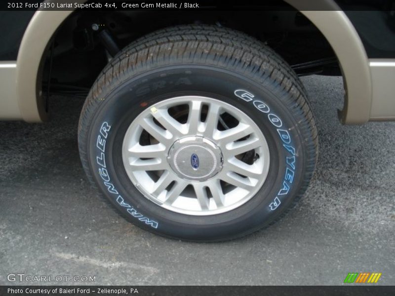 Green Gem Metallic / Black 2012 Ford F150 Lariat SuperCab 4x4