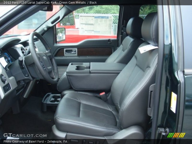 Green Gem Metallic / Black 2012 Ford F150 Lariat SuperCab 4x4