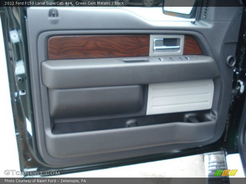 Green Gem Metallic / Black 2012 Ford F150 Lariat SuperCab 4x4