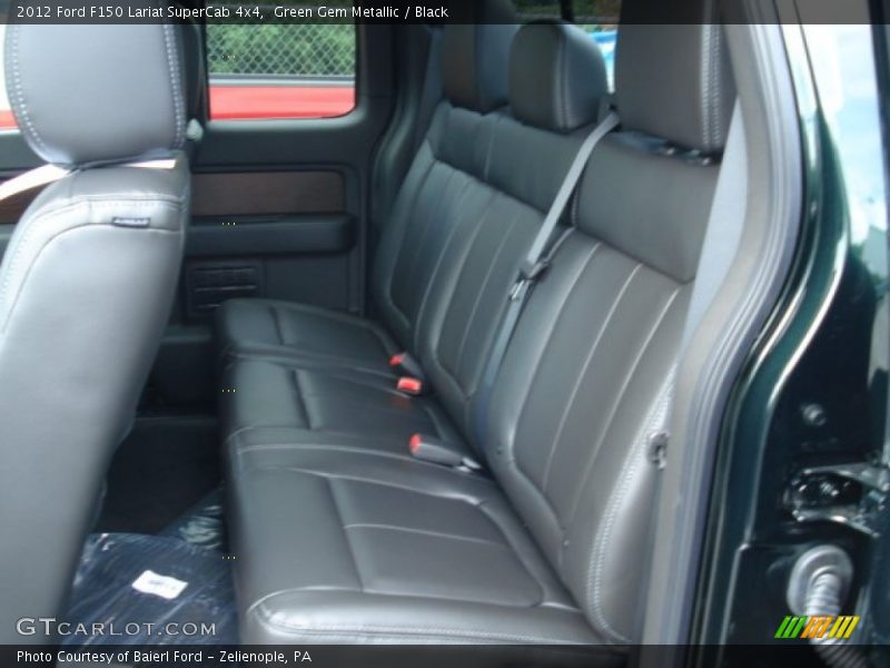 Green Gem Metallic / Black 2012 Ford F150 Lariat SuperCab 4x4
