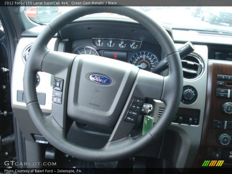 Green Gem Metallic / Black 2012 Ford F150 Lariat SuperCab 4x4