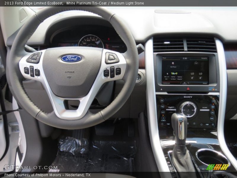White Platinum Tri-Coat / Medium Light Stone 2013 Ford Edge Limited EcoBoost