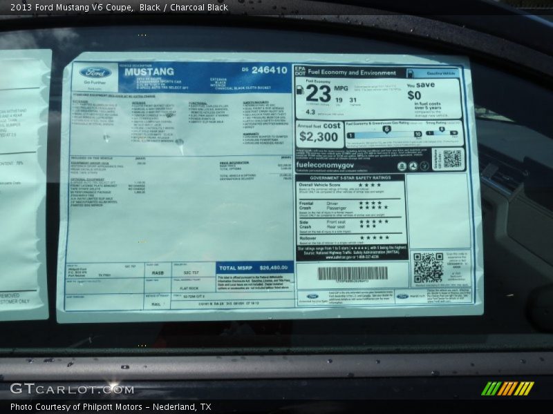 Black / Charcoal Black 2013 Ford Mustang V6 Coupe