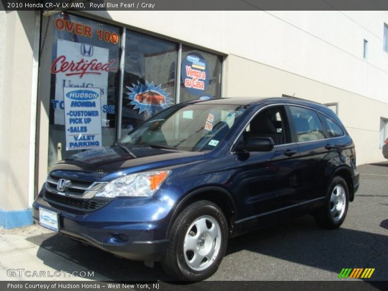 Royal Blue Pearl / Gray 2010 Honda CR-V LX AWD