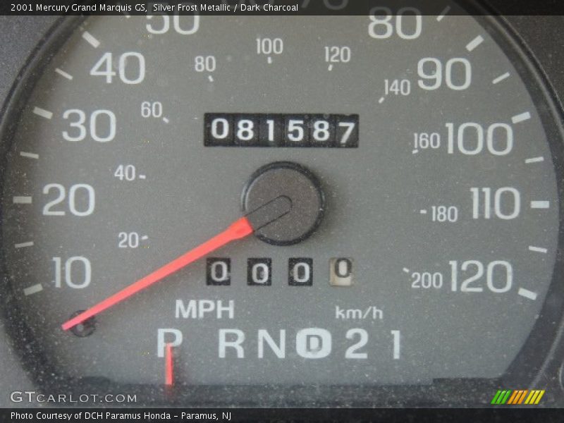 Silver Frost Metallic / Dark Charcoal 2001 Mercury Grand Marquis GS