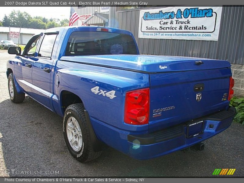 Electric Blue Pearl / Medium Slate Gray 2007 Dodge Dakota SLT Quad Cab 4x4