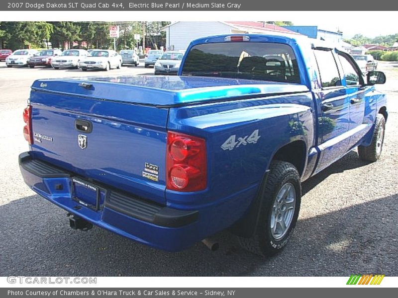 Electric Blue Pearl / Medium Slate Gray 2007 Dodge Dakota SLT Quad Cab 4x4