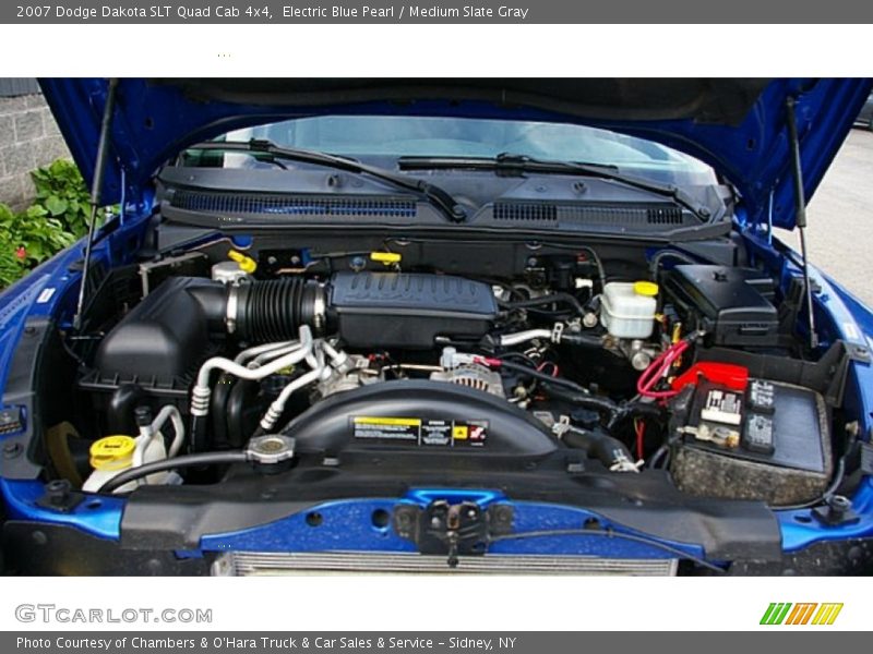 Electric Blue Pearl / Medium Slate Gray 2007 Dodge Dakota SLT Quad Cab 4x4