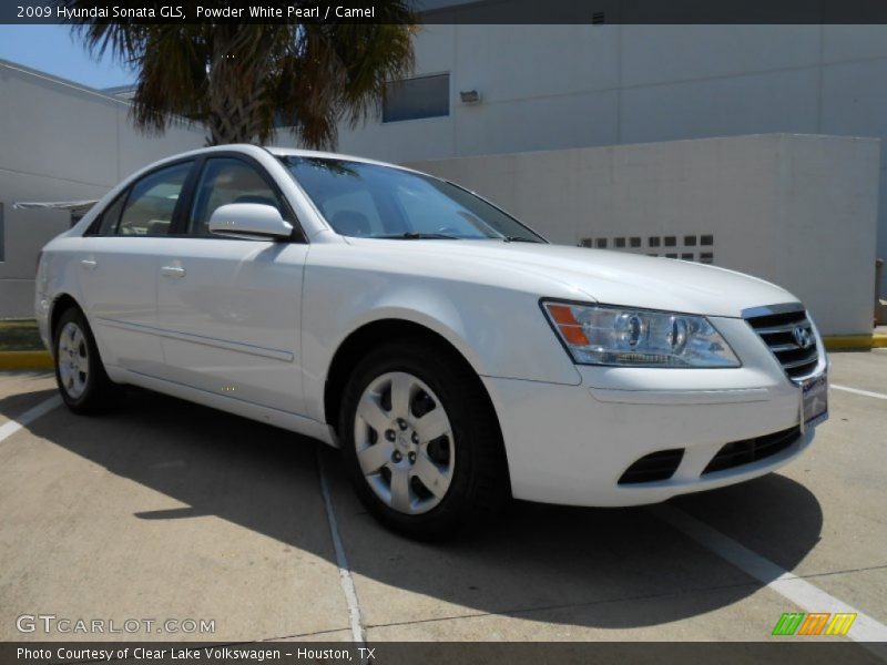 Powder White Pearl / Camel 2009 Hyundai Sonata GLS