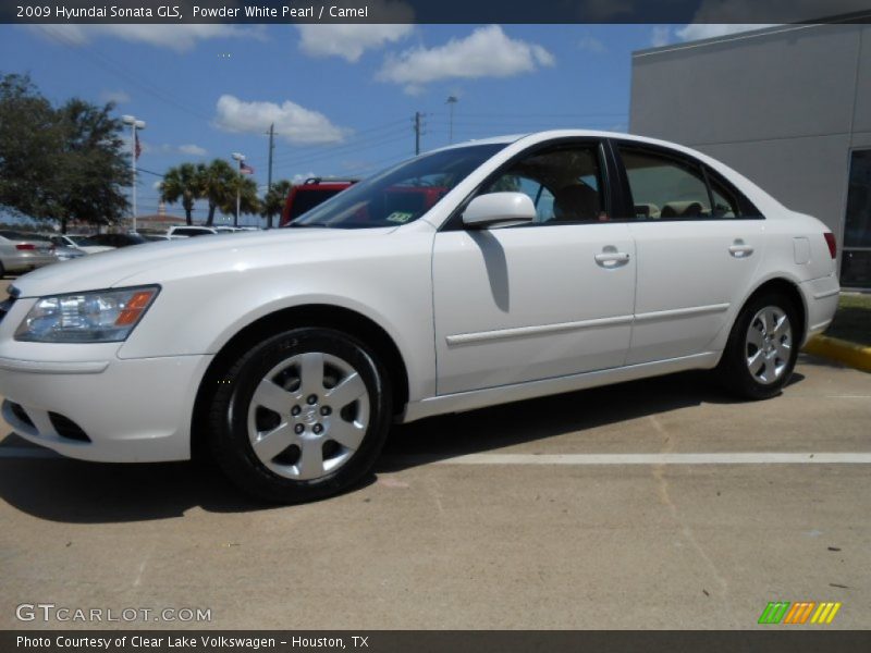 Powder White Pearl / Camel 2009 Hyundai Sonata GLS