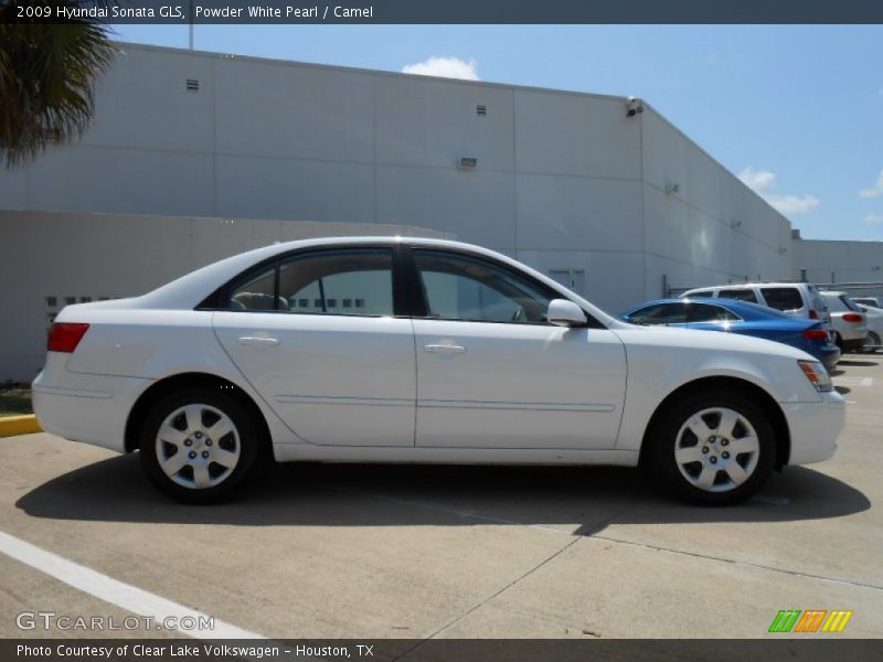 Powder White Pearl / Camel 2009 Hyundai Sonata GLS