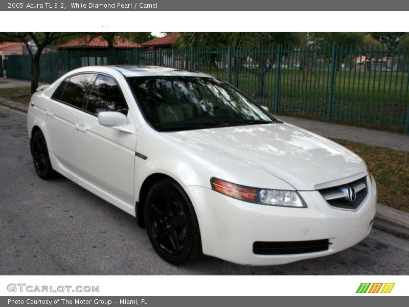 White Diamond Pearl / Camel 2005 Acura TL 3.2