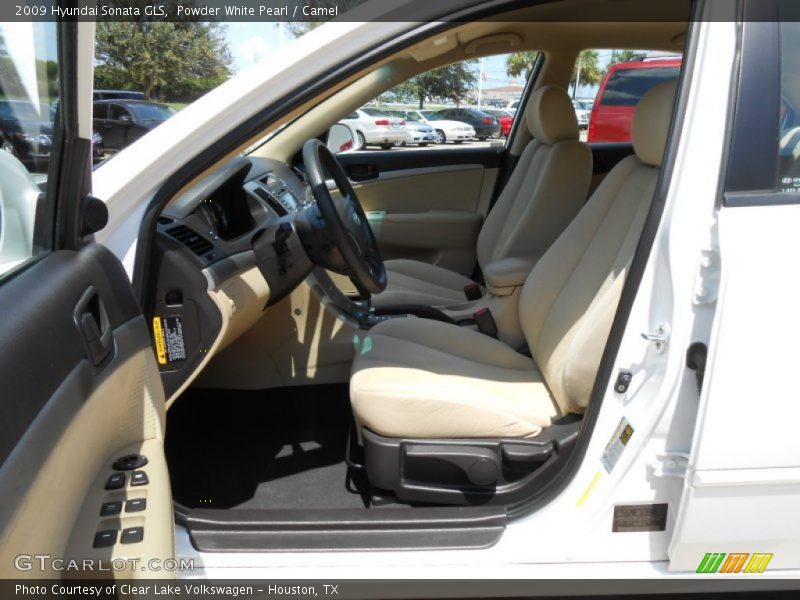 Powder White Pearl / Camel 2009 Hyundai Sonata GLS