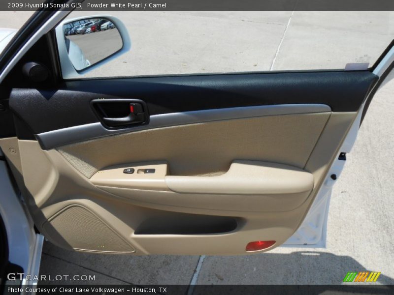 Powder White Pearl / Camel 2009 Hyundai Sonata GLS