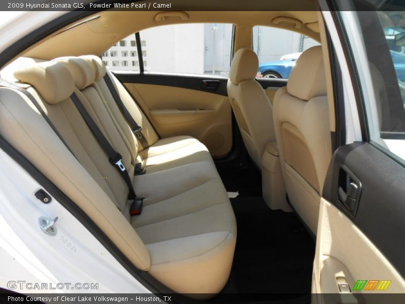 Powder White Pearl / Camel 2009 Hyundai Sonata GLS
